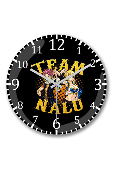 BASKI DÜNYASI Fairy Tail Natsu Lucy Team Nalu Anime Manga Wall Clock Curved R...