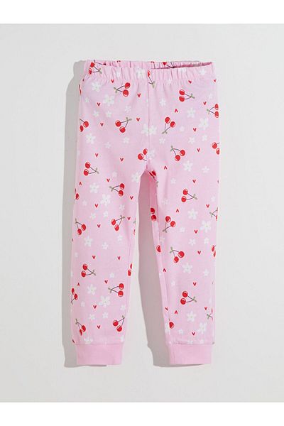 LC Waikiki Lcw Kids Pink Elastic Waist Girls' Sleepwear Bottom 2 Pcs