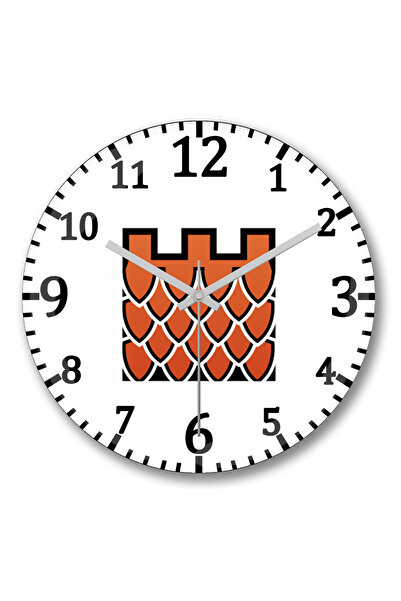 BASKI DÜNYASI Art Estampas Camisetas R6 - Ceas de perete Castle din sticlă au...