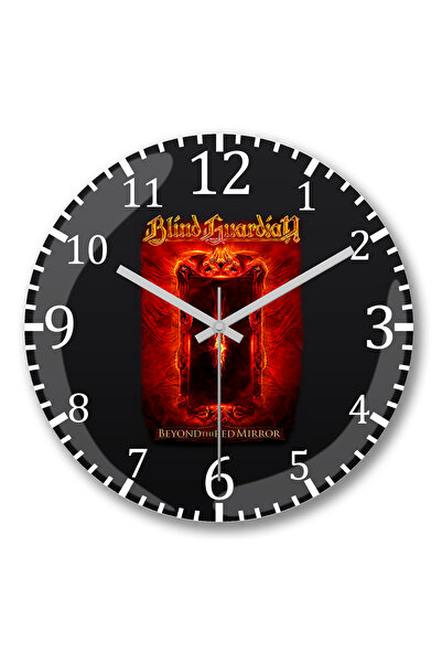 BASKI DÜNYASI Blind Guardian Iza crvenog ogledala Zidni sat Zakrivljeno pravo...