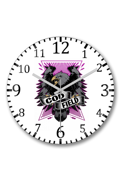 BASKI DÜNYASI ساعة حائط كودفيلد من الزجاج الحقيقي المنحني