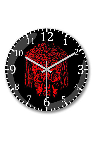 BASKI DÜNYASI Ceas de perete cu cap de prădător realizat din cranii din sticl...
