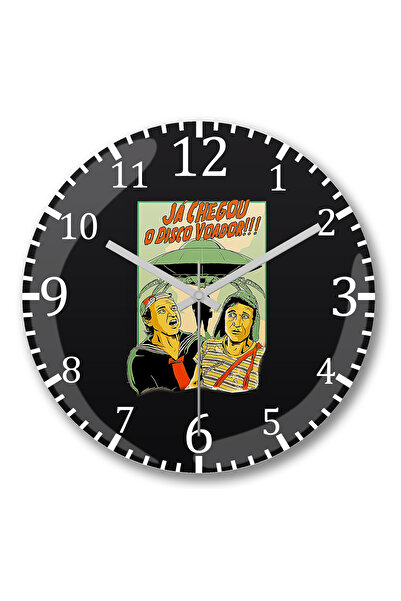 BASKI DÜNYASI Ceas de perete Chaves Ja Chegou O Disco Voador din sticlă auten...