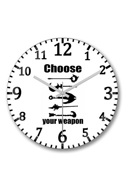 BASKI DÜNYASI دعم اختيار سلاحك ساعة حائط من الزجاج الحقيقي المنحني