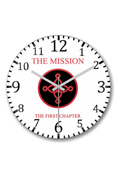 BASKI DÜNYASI ساعة حائط ميشن 5 من الزجاج الطبيعي المنحني