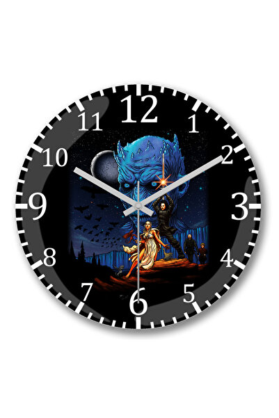 BASKI DÜNYASI Ceas de perete Game Of Thrones Throne Wars din sticlă autentică...