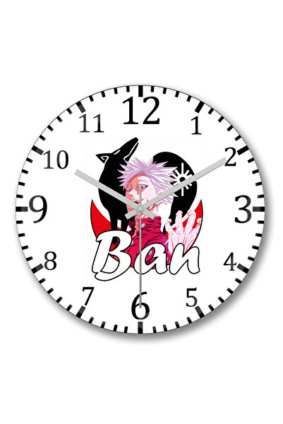 BASKI DÜNYASI Nanatsu No Taizai Ban ساعة حائط من الزجاج الحقيقي المنحني