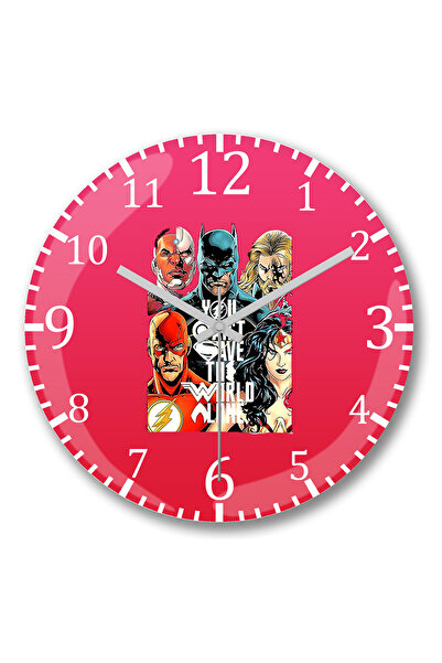 BASKI DÜNYASI Ceas de perete Liga Da Justiça din sticlă autentică bombată