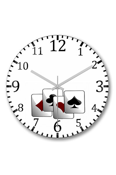 BASKI DÜNYASI ساعة حائط Baralho2 من الزجاج الحقيقي المنحني