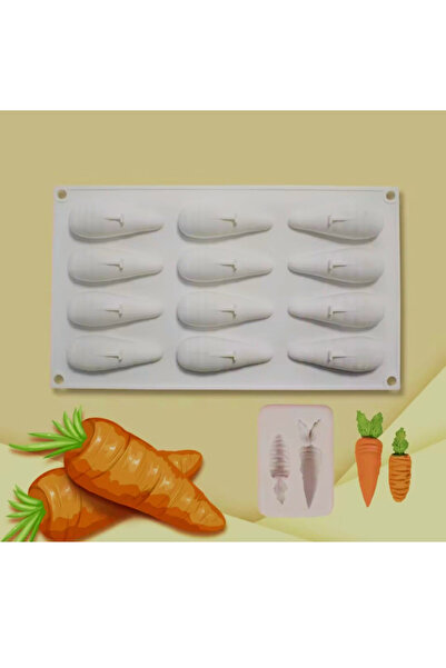 adarya Silikon Havuç Desenli Buz Sabun Kek Mum Çikolata Kalıbı