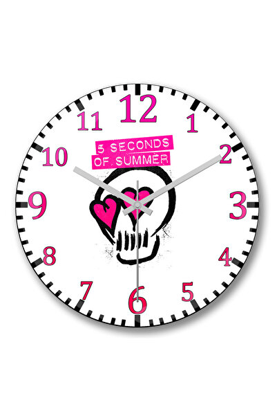 BASKI DÜNYASI Ceas de perete Seconds of Summer din sticlă autentică bombată