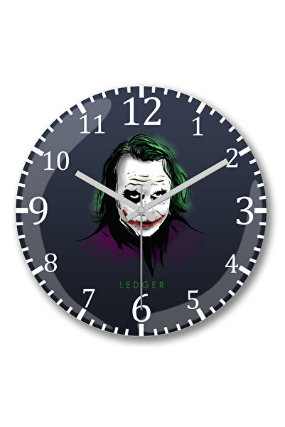 BASKI DÜNYASI ساعة حائط جوكر ليدجر من الزجاج الحقيقي المنحني