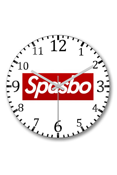 BASKI DÜNYASI ساعة حائط سباسبو سوب من الزجاج الحقيقي المنحني