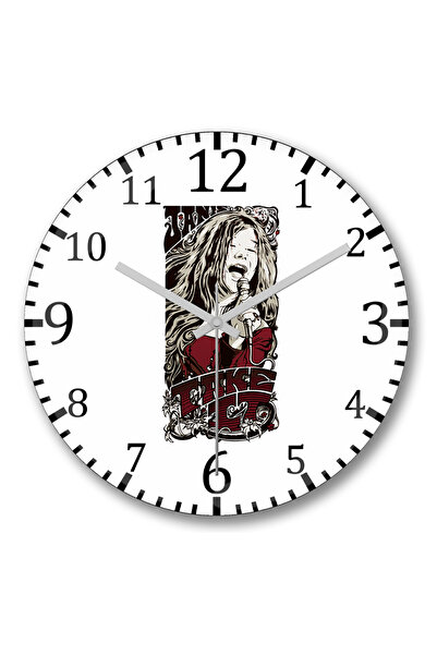 BASKI DÜNYASI Ceas de perete Piece Of My Heart Janis Joplin din sticlă autent...