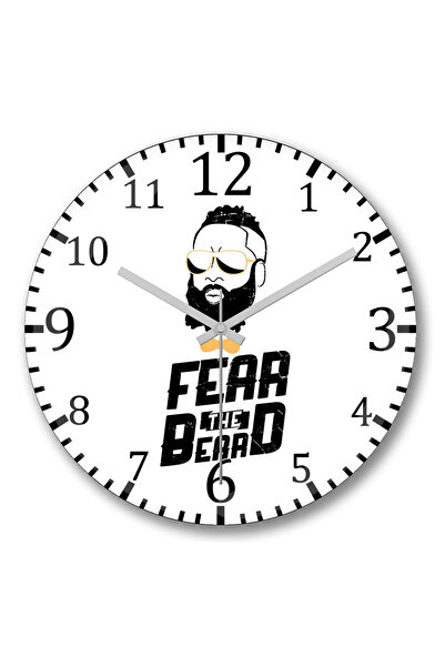 BASKI DÜNYASI Ceas de perete James Harden Fear The Beard din sticlă de verită...