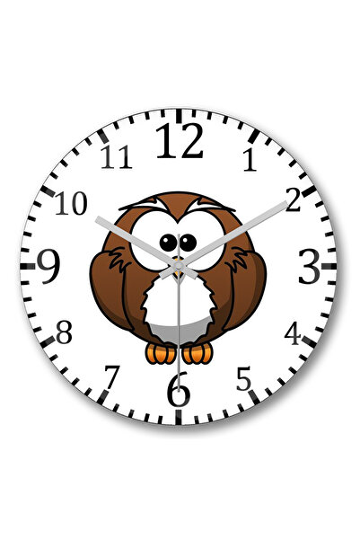 BASKI DÜNYASI ساعة حائط على شكل بومة من الزجاج الحقيقي