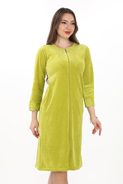 STELLETO Taş Nakış Detaylı Kadife Kışlık Elbise