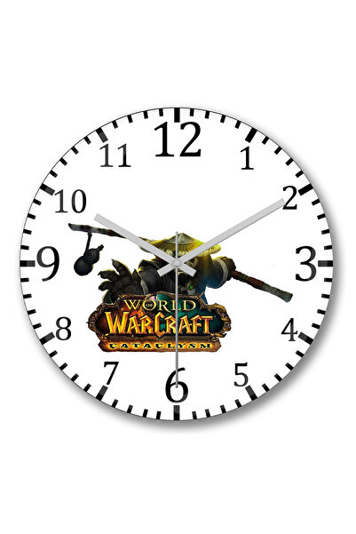 BASKI DÜNYASI ساعة حائط World Of Warcraft Pandaria من الزجاج الحقيقي المنحني