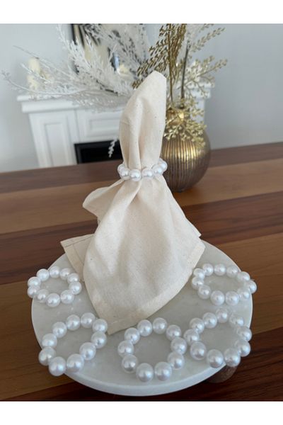 Menar Tasarım Large Pearl 6 Li Napkin Ring for Stylish Tables