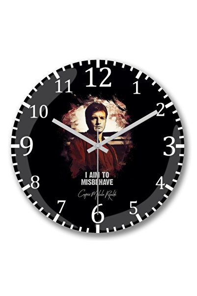 BASKI DÜNYASI Ceas de perete Captain Malcolm Reynolds din sticlă de verități autentică