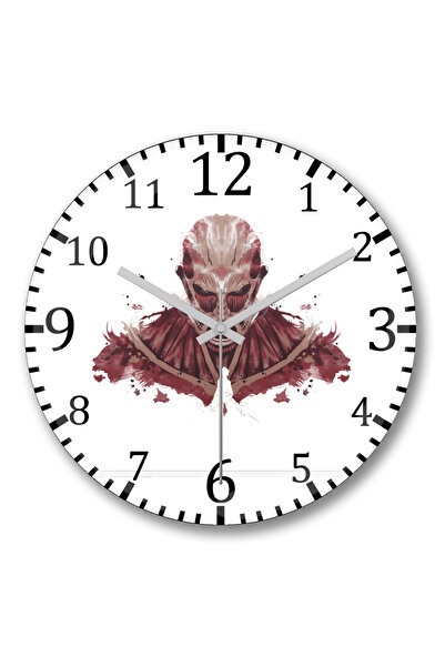 BASKI DÜNYASI هجوم على تيتان الحبر على تيتان ساعة الحائط الزجاج الحقيقي المنحني