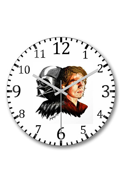 BASKI DÜNYASI Ceas de perete Anakin Skywalker din sticlă autentică bombată