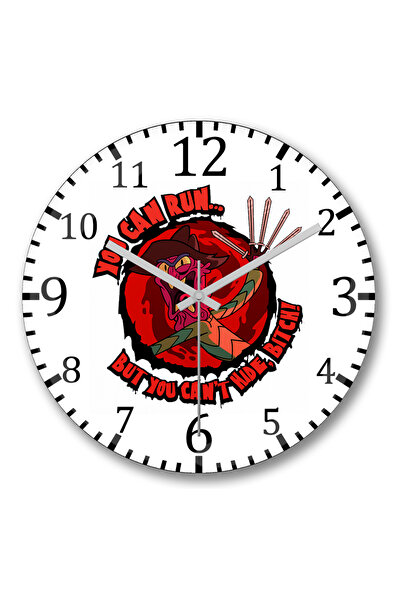 BASKI DÜNYASI ساعة حائط تيري مخيفة من الزجاج الحقيقي المنحني