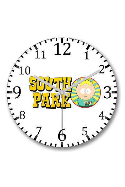 BASKI DÜNYASI ساعة حائط ديث نوت ساوث بارك من الزجاج الحقيقي المنحني