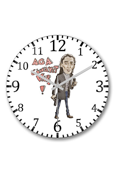 BASKI DÜNYASI Ceas de perete Behzat Ç Aga Cinayet Var din sticlă autentică bo...