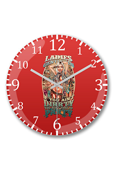 BASKI DÜNYASI Music Pinup Dirty Ceas de perete Bombeli din sticlă autentică