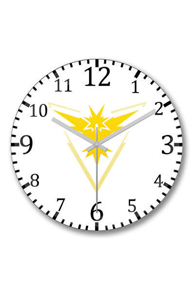 BASKI DÜNYASI ساعة حائط بوكيمون جو بيكاتشو غريزة من الزجاج الحقيقي المنحني