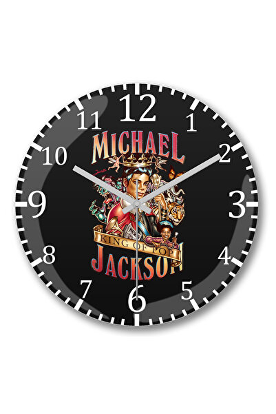 BASKI DÜNYASI Ceas de perete Music King Of Pop Mıckael Jackson din sticlă autentică bombată