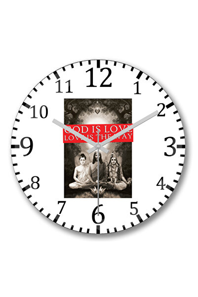 BASKI DÜNYASI Ceas de perete Deus E Amor din sticlă autentică bombată