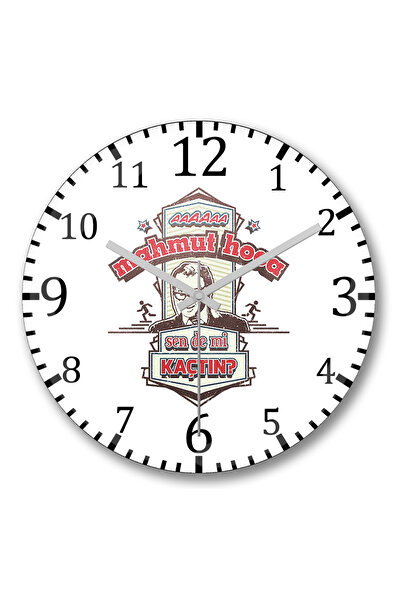 BASKI DÜNYASI Ceas de perete Hababam Class Mahmut Hoca din sticlă autentică b...