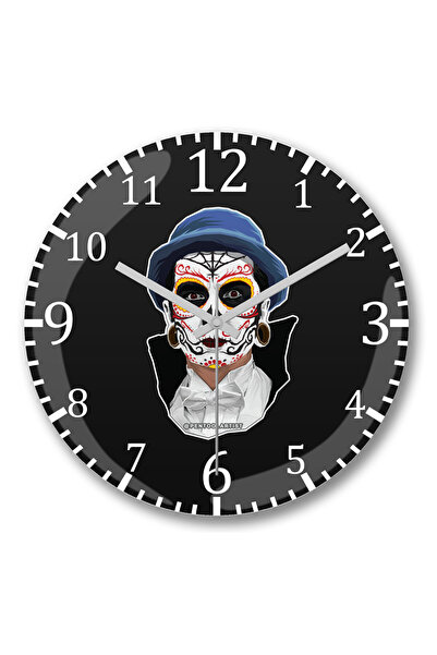 BASKI DÜNYASI Ρολόι τοίχου Dia De Los Muertos Day of the Dead Vampire με κυρτ...