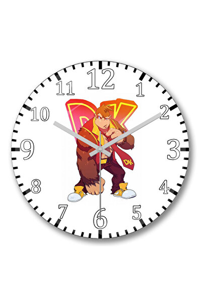 BASKI DÜNYASI ساعة حائط دونكي كونج من الزجاج الحقيقي المنحني