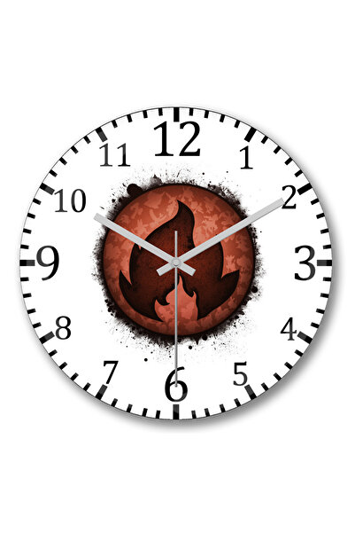 BASKI DÜNYASI Ceas de perete Horse The Fire Types din sticlă autentică bombată