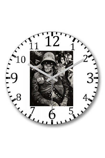 BASKI DÜNYASI ساعة حائط El Soldado من الزجاج الحقيقي المنحني