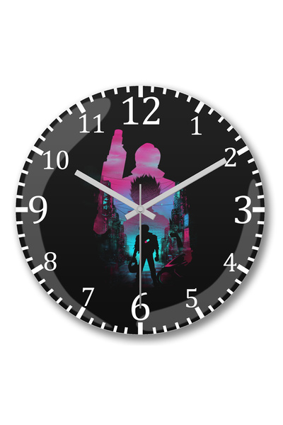 BASKI DÜNYASI ساعة حائط نيو طوكيو من الزجاج الحقيقي المنحني