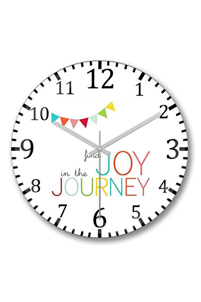 BASKI DÜNYASI ابحث عن الفرح في ساعة الحائط من الزجاج الحقيقي المنحني