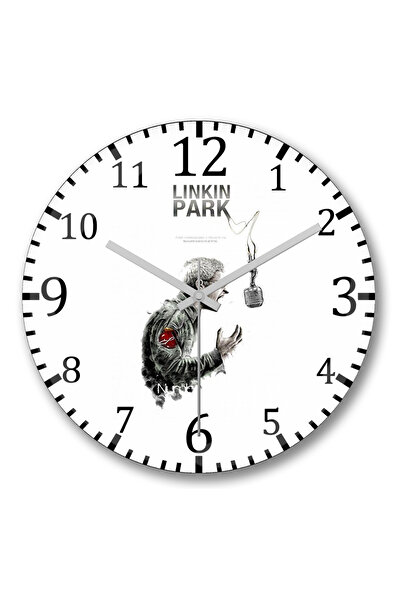 BASKI DÜNYASI ساعة حائط لينكين بارك من الزجاج الحقيقي المنحني