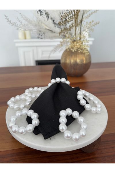 Menar Tasarım Large Pearl 6 Li Napkin Ring for Stylish Tables