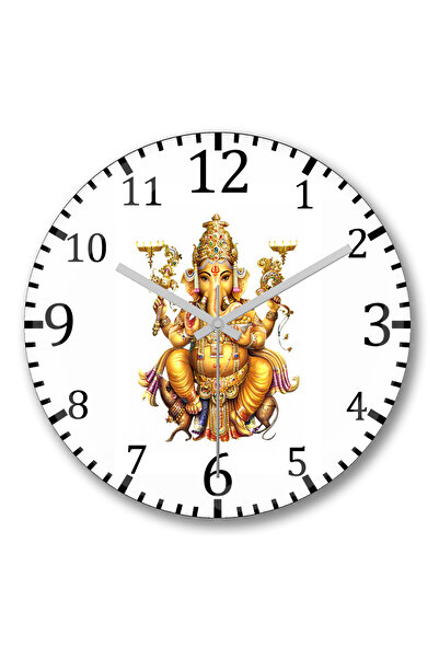 BASKI DÜNYASI Ceas de perete Ganesha din sticlă autentică bombată