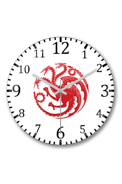 BASKI DÜNYASI Ceas de perete Casa Targaryen1 din Game of Thrones, din sticlă ...