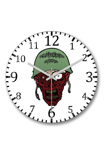 BASKI DÜNYASI Ceas de perete Sobrevivente Zombie din sticlă autentică bombată