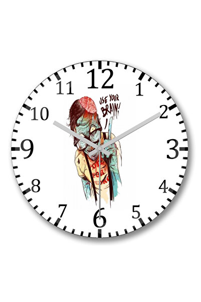 BASKI DÜNYASI ساعة حائط زومبي أوربانو من الزجاج الحقيقي المنحني