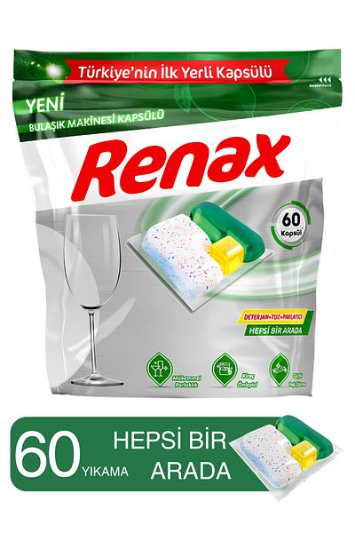RENAX 60 Dishwasher Capsules All in One