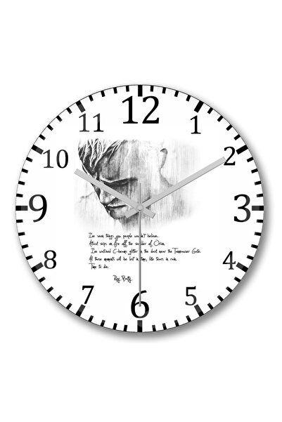 BASKI DÜNYASI Ceas de perete Like Tears In Rain din sticlă autentică bombată