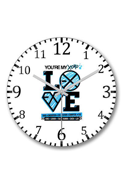 BASKI DÜNYASI Ceas de perete Exo Xoxo Love din sticlă autentică bombată
