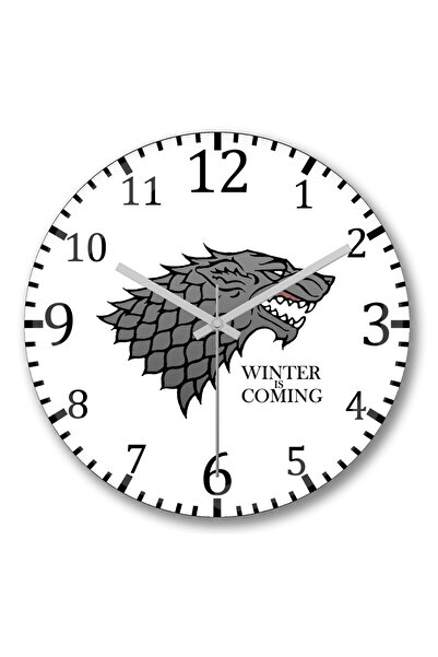 BASKI DÜNYASI Ceas de perete Game of Thrones Winter is Coming din sticlă aute...